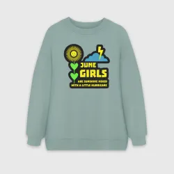 Женский свитшот oversize без начеса хлопок Июньские девушки