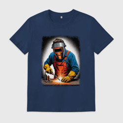 Мужская футболка хлопок Сварщик в щитке