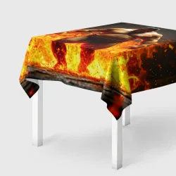 Скатерть 3D Сумоист в огне