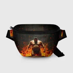 Поясная сумка 3D Сумоист в огне