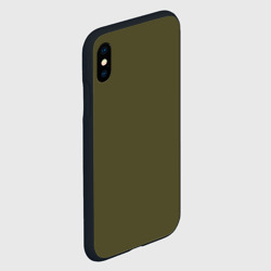 Чехол для iPhone XS Max матовый Однотонный хаки зелёный - фото 2