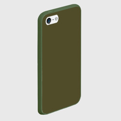 Чехол для iPhone 5/5S матовый Однотонный хаки зелёный - фото 2