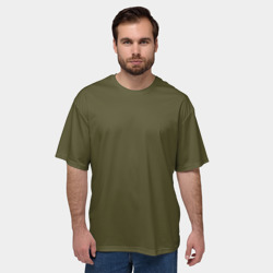 Мужская футболка oversize 3D Однотонный хаки зелёный - фото 2