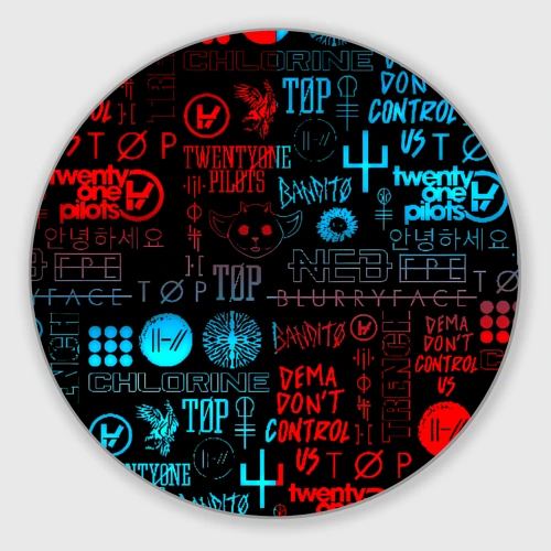 Круглый коврик для мышки Twenty one pilots rock pattern