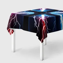 Скатерть 3D Черные пояса и молнии