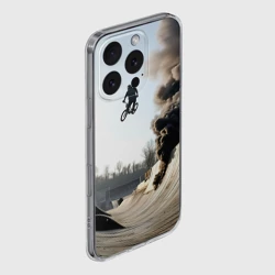 Чехол для iPhone 16 Pro Max силиконовый с защитой камеры Трюк на BMX - фото 2