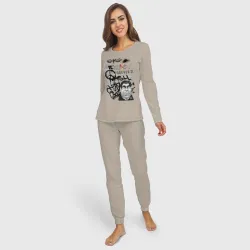 Женская пижама с лонгсливом хлопок Brezhnev граффити - фото 2