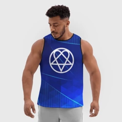 Мужская спортивная майка 3D HIM blue poly - фото 2