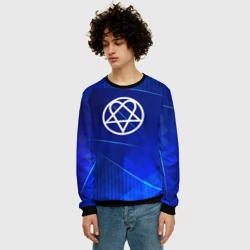 Мужской свитшот 3D HIM blue poly - фото 2