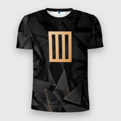 Мужская футболка 3D Slim Paramore golden poly