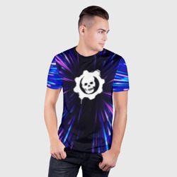 Мужская футболка 3D Slim Gears of War neon energy - фото 2