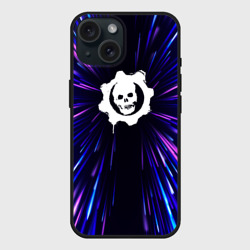 Чехол силиконовый для Apple iPhone 15 матовый Gears of War neon energy