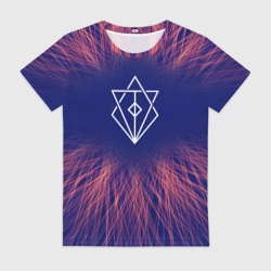 Женская футболка 3D In Flames red energy