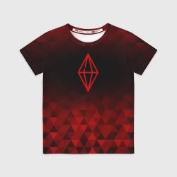 Детская футболка 3D The Sims red poly