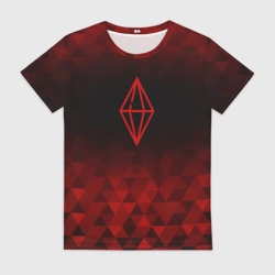 Женская футболка 3D The Sims red poly