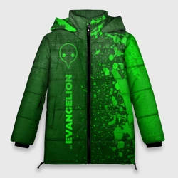 Женская зимняя куртка Oversize Evangelion - green gradient по-вертикали