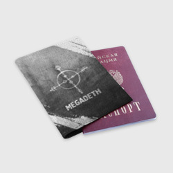 Обложка для паспорта матовая кожа Megadeth - grey gradient - фото 2