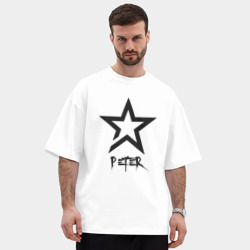 Мужская футболка Oversize хлопок premium Пётр - звезда - фото 2