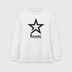 Женский свитшот oversize без начеса хлопок Roman - star