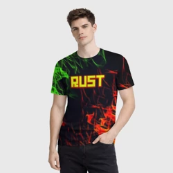 Мужская футболка 3D RUST огненная текстура - фото 2