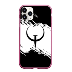 Чехол для iPhone 11 Pro Max матовый Quake чёрно белые краски