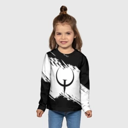 Детский лонгслив 3D Quake чёрно белые краски - фото 2