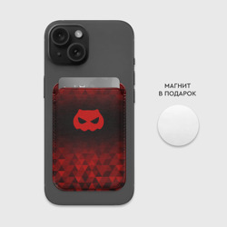 Картхолдер Magsafe магнитный DanMachi red poly - фото 2
