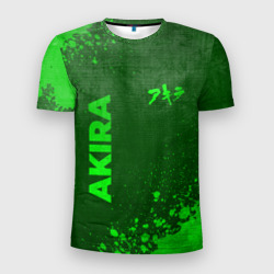 Мужская футболка 3D Slim Akira - green gradient вертикально