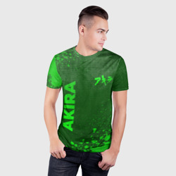 Мужская футболка 3D Slim Akira - green gradient вертикально - фото 2