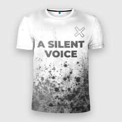 Мужская футболка 3D Slim A Silent Voice - white gradient посередине