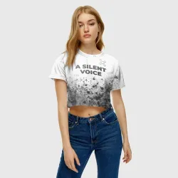 Женская футболка Crop-top 3D A Silent Voice - white gradient посередине - фото 2