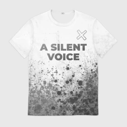 Мужская футболка 3D A Silent Voice - white gradient посередине