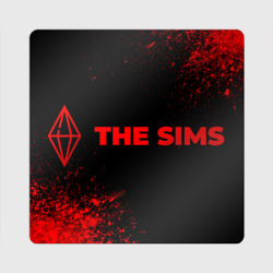 Магнит виниловый Квадрат The Sims - red gradient по-горизонтали
