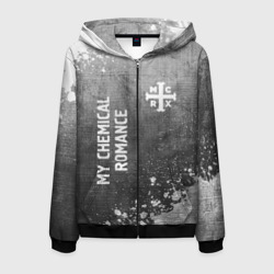 Мужская толстовка 3D на молнии My Chemical Romance - grey gradient вертикально