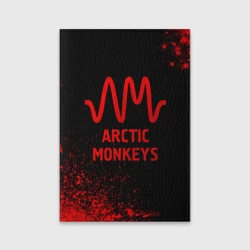 Обложка для паспорта матовая кожа Arctic Monkeys - red gradient