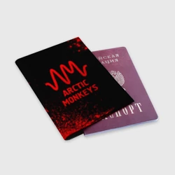 Обложка для паспорта матовая кожа Arctic Monkeys - red gradient - фото 2