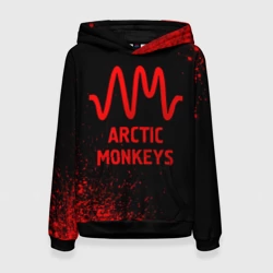 Женская толстовка 3D Arctic Monkeys - red gradient