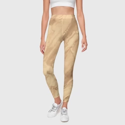 Леггинсы 3D Бежевая текстура каменная мрамор  - фото 2