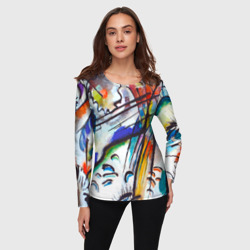 Женский лонгслив 3D С художником Кандинский Импровизация 28 - фото 2