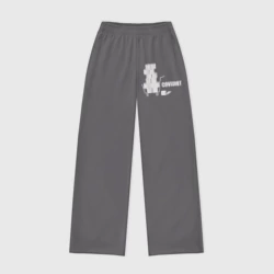 Женские брюки oversize без начеса хлопок Ковид идиот