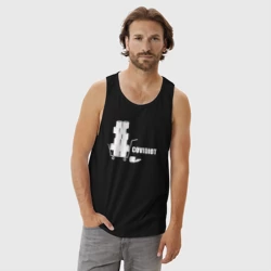 Мужская майка хлопок Ковид идиот - фото 2