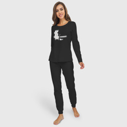 Женская пижама с лонгсливом хлопок Ковид идиот - фото 2