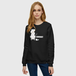 Женский свитшот хлопок Ковид идиот - фото 2