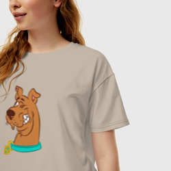Женская футболка хлопок Oversize Скуби Ду - собака - фото 2