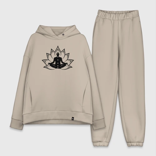 Женский костюм хлопок Oversize Yoga flower