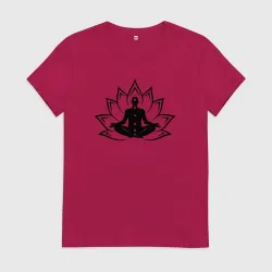 Женская футболка хлопок Yoga flower