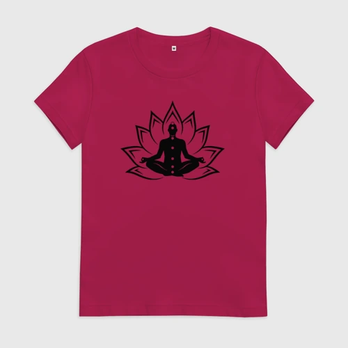 Женская футболка хлопок Yoga flower