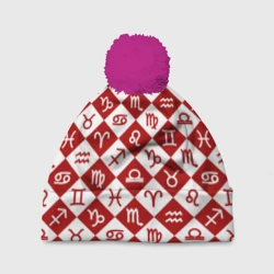 Шапка 3D c помпоном Созвездия Зодиака