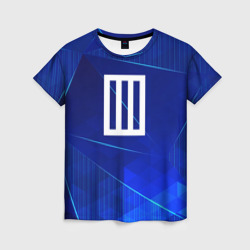Женская футболка 3D Paramore blue poly