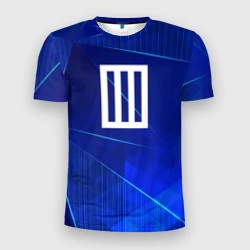 Мужская футболка 3D Slim Paramore blue poly